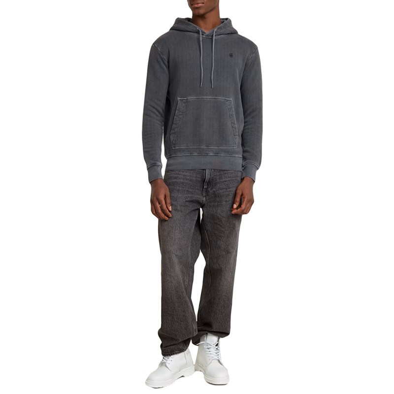 G-Star Raw Overdyed Hoodie-Dark Black Garment Dyed G-Star Raw Overdyed Hoodie-Dark Black Garment Dyed