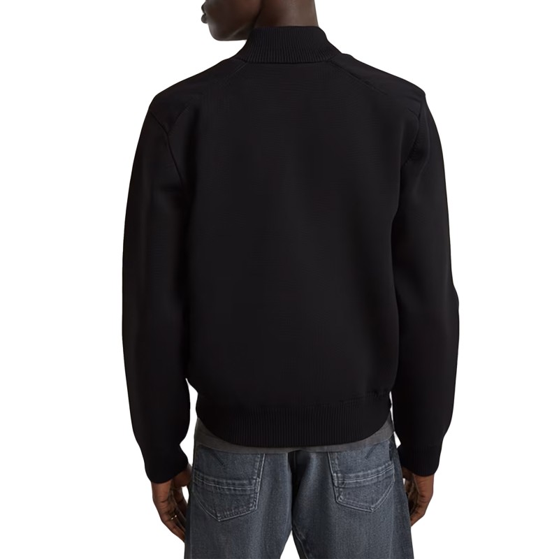 G-Star Raw Engineered Mix Bomber Knit Cardigan-Dark Black