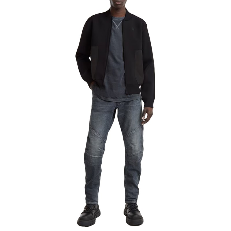 G-Star Raw Engineered Mix Bomber Knit Cardigan-Dark Black