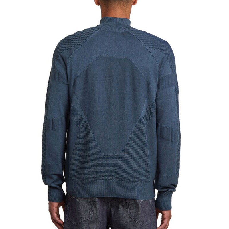 G-Star Raw Knitwear Full Zip 3D Biker-India Ink/Salute G-Star Raw Knitwear Full Zip 3D Biker-India Ink/Salute