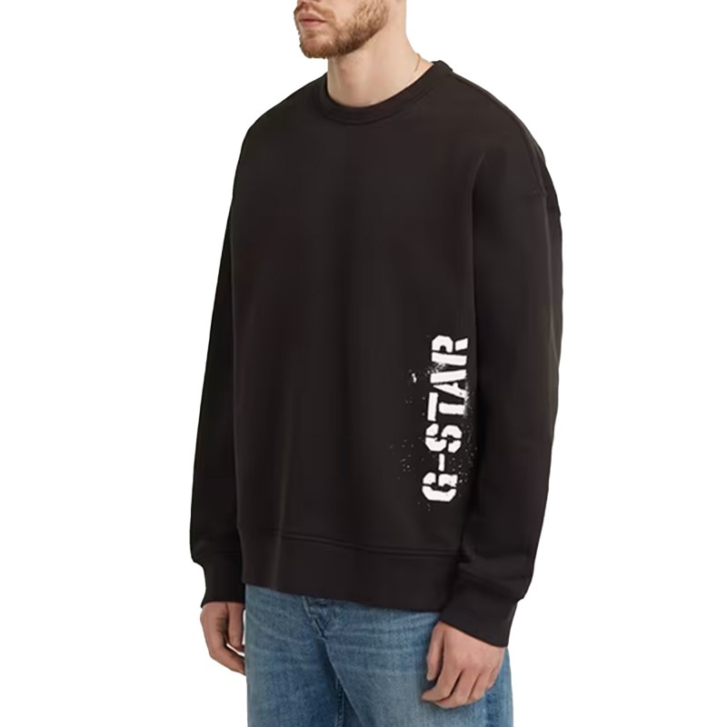 G-Star Raw Sweater Sprayed 89 Graphic Loose-Black G-Star Raw Sweater Sprayed 89 Graphic Loose-Black