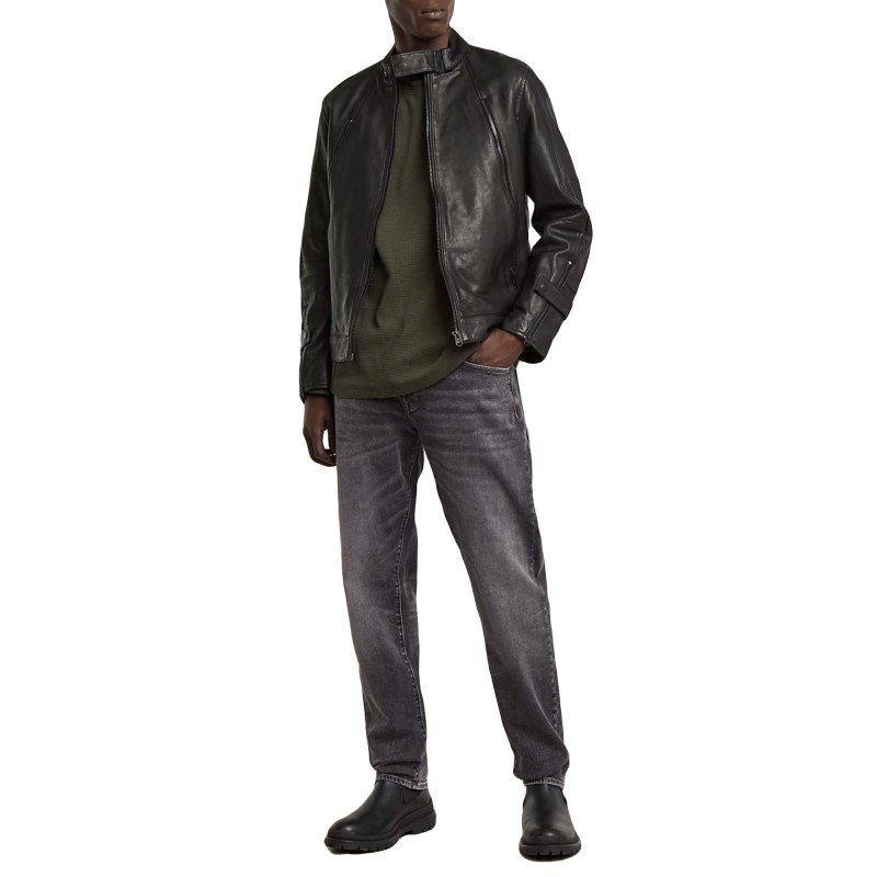 G-Star Raw Biker Jacket Leather-Dk Black G-Star Raw Biker Jacket Leather-Dk Black