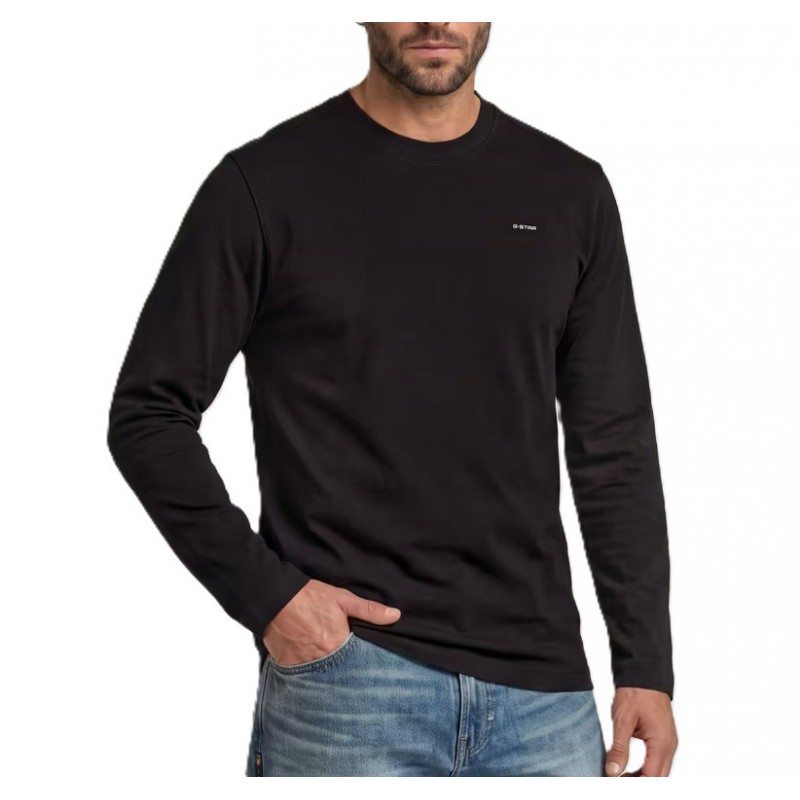 G-Star Raw T-Shirt Long Sleeve True Regular-Dk Black G-Star Raw T-Shirt Long Sleeve True Regular-Dk Black