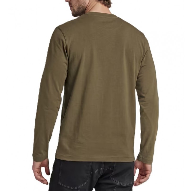 G-Star Raw T-Shirt Long Sleeve True Regular-Dark Khaki G-Star Raw T-Shirt Long Sleeve True Regular-Dark Khaki