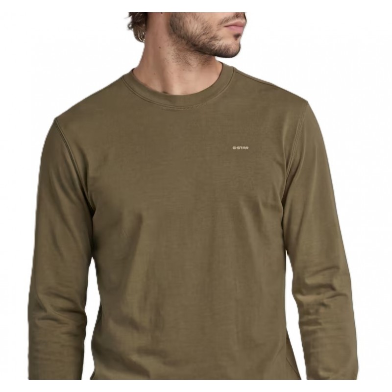 G-Star Raw T-Shirt Long Sleeve True Regular-Dark Khaki G-Star Raw T-Shirt Long Sleeve True Regular-Dark Khaki
