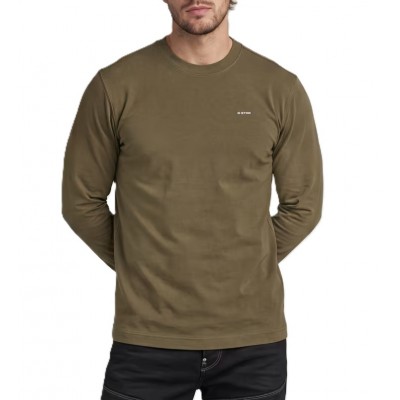 G-Star Raw T-Shirt Long Sleeve True Regular-Dark Khaki