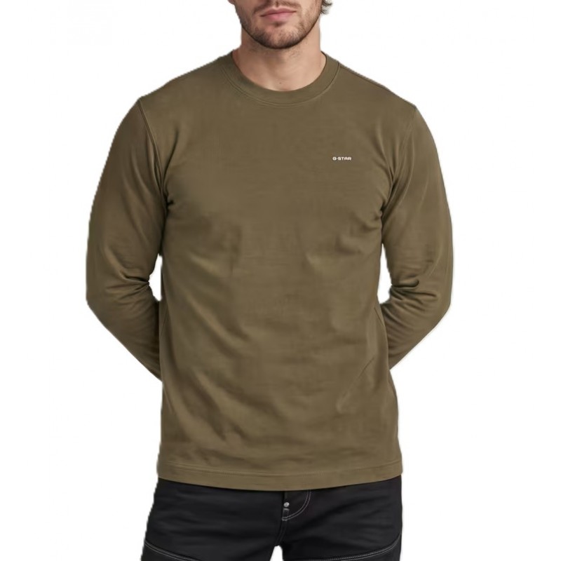 G-Star Raw T-Shirt Long Sleeve True Regular-Dark Khaki G-Star Raw T-Shirt Long Sleeve True Regular-Dark Khaki