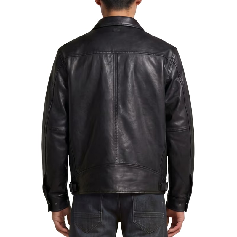 G-Star Raw Bomber Jacket Leather-Black G-Star Raw Bomber Jacket Leather-Black