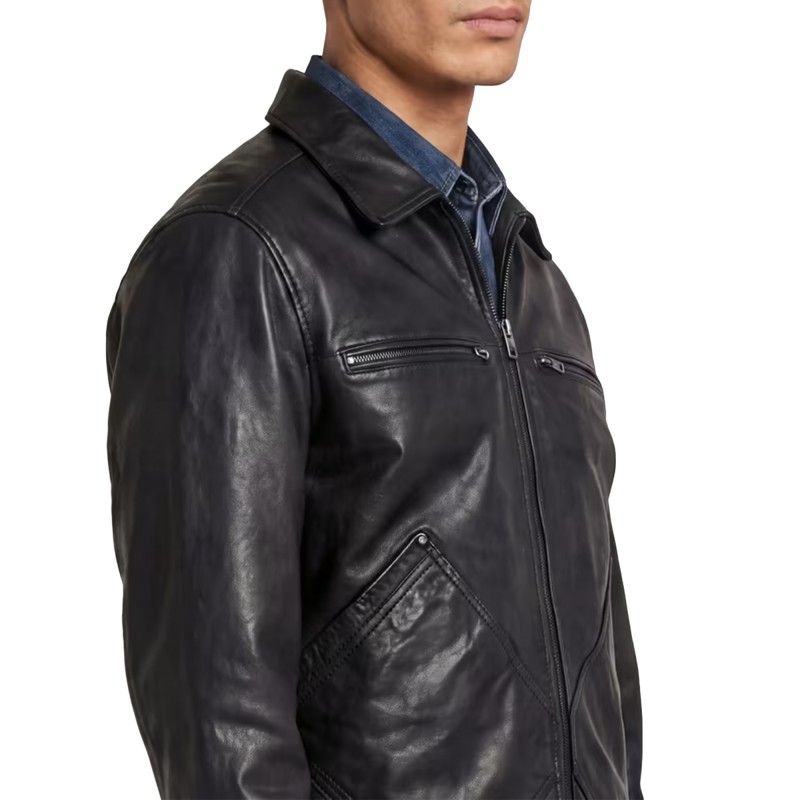 G-Star Raw Bomber Jacket Leather-Black G-Star Raw Bomber Jacket Leather-Black