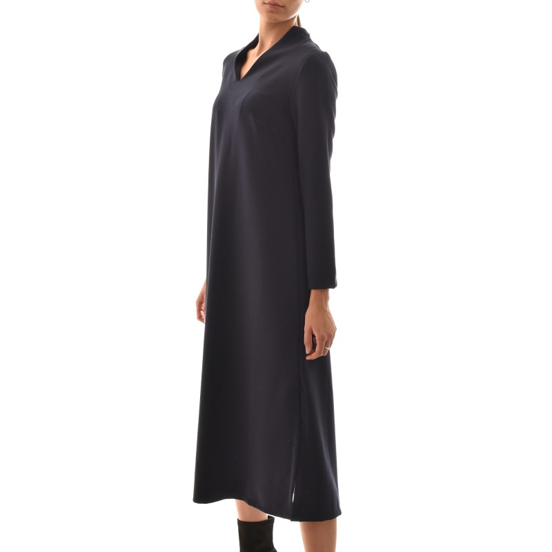Lotus Eaters V-Neck A Fit Long Dress-Dark Blue Lotus Eaters V-Neck A Fit Long Dress-Dark Blue