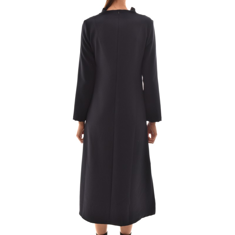 Lotus Eaters V-Neck A Fit Long Dress-Dark Blue Lotus Eaters V-Neck A Fit Long Dress-Dark Blue