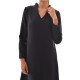 Lotus Eaters V-Neck A Fit Long Dress-Dark Blue Lotus Eaters V-Neck A Fit Long Dress-Dark Blue