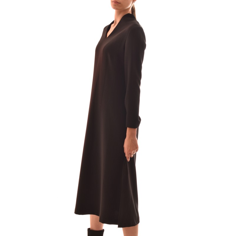 Lotus Eaters V-Neck A Fit Long Dress-Black