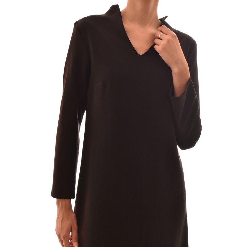 Lotus Eaters V-Neck A Fit Long Dress-Black
