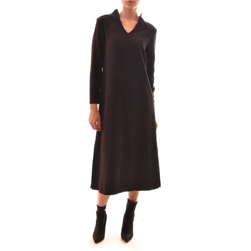 Lotus Eaters V-Neck A Fit Long Dress-Black