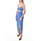 Milkwhite Cut Out Detail Stripped Dress With Crystals-Stripes Blue Milkwhite Cut Out Detail Stripped Dress With Crystals-Stripes Blue