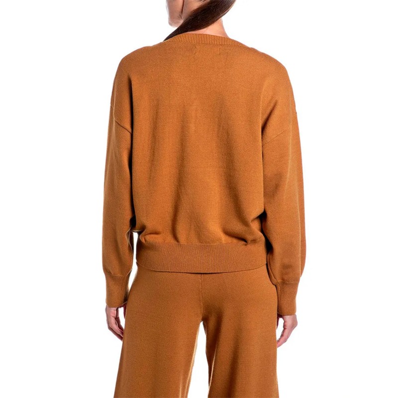 Replay Sweater Crew Neck-Golden Brown Replay Sweater Crew Neck-Golden Brown