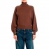 Replay Sweater Tutrleneck With Puff Sleeves-Brown