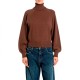 Replay Sweater Tutrleneck With Puff Sleeves-Brown Replay Sweater Tutrleneck With Puff Sleeves-Brown