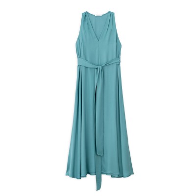 Philosphy Dress V Neck Satin Fine-Blue