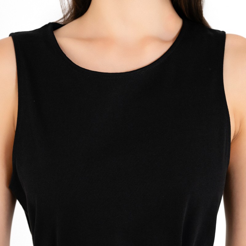Philosophy Dress Sleeveless With Belt-Black