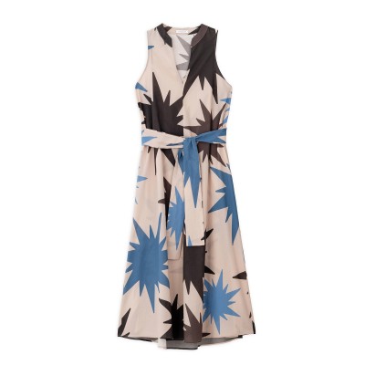 Philosophy Dress Halter Neck Voile Print-Ciel