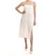 Milkwhite Dress Midi With Feather Detail-White