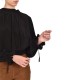 Lotus Eaters Blouse Echo Tie Cuff Open Back-Black Lotus Eaters Blouse Echo Tie Cuff Open Back-Black