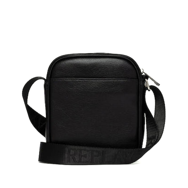 Replay Crossbody Double Zip Pocket Bag-Black