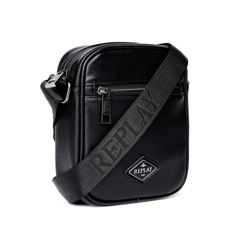Replay Bag Crossbody With Diamond Logo-Black