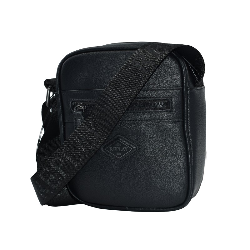 Replay Reporter Bag With Diamond Logo-Black Replay Reporter Bag With Diamond Logo-Black