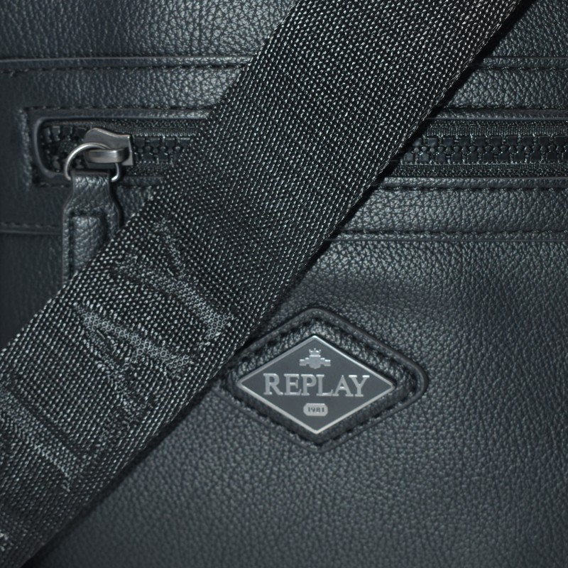 Replay Reporter Bag With Diamond Logo-Black Replay Reporter Bag With Diamond Logo-Black