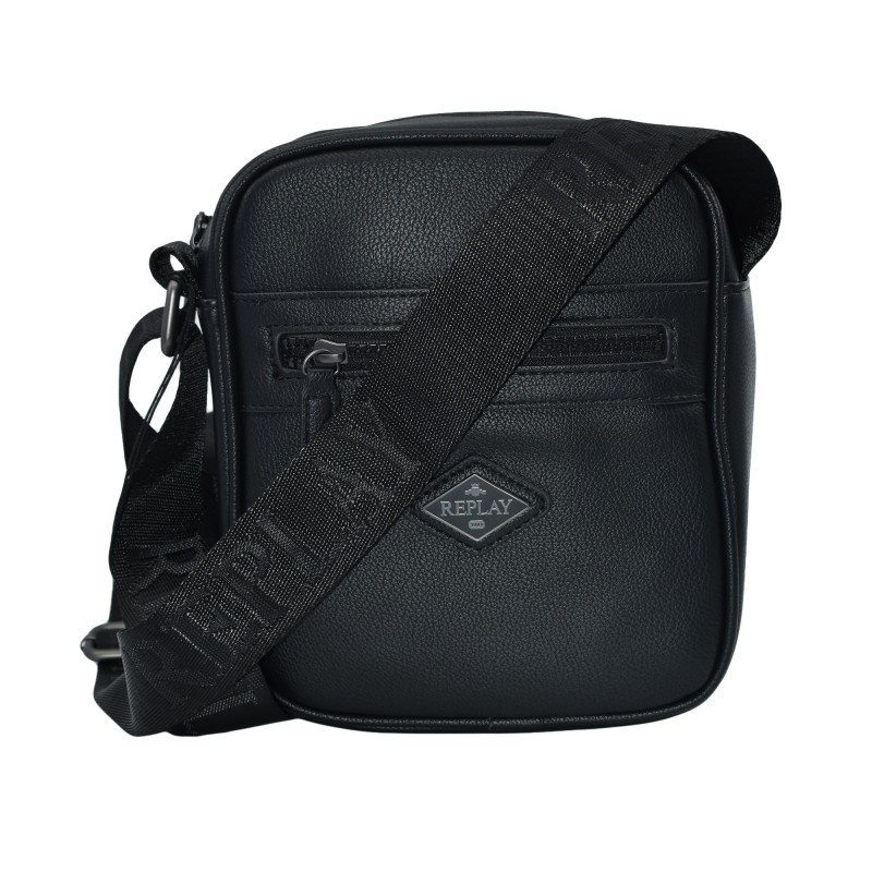 Replay Reporter Bag With Diamond Logo-Black Replay Reporter Bag With Diamond Logo-Black
