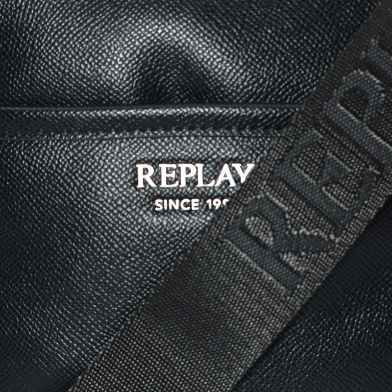 Replay Reporter Bag With Logo-Black
