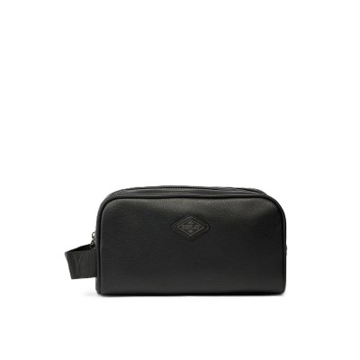 Replay Toiletry Bag With Diamond Logo-Black Replay Toiletry Bag With Diamond Logo-Black