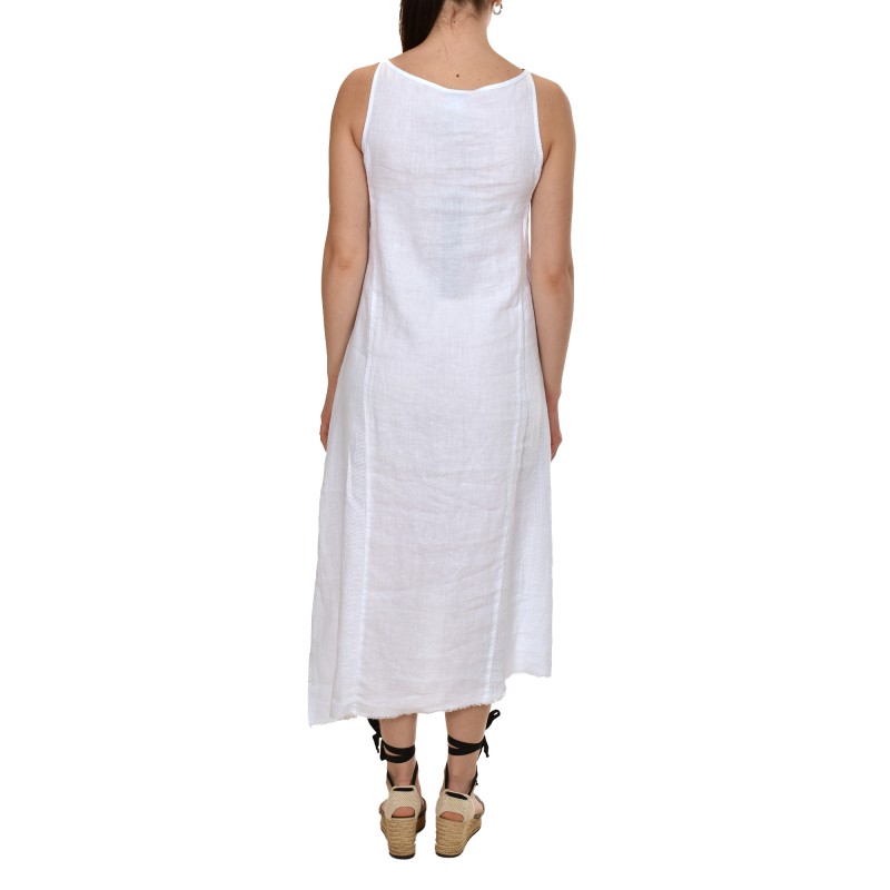 Lotus Eaters Sleeveless Dress In Distressed Frills-White