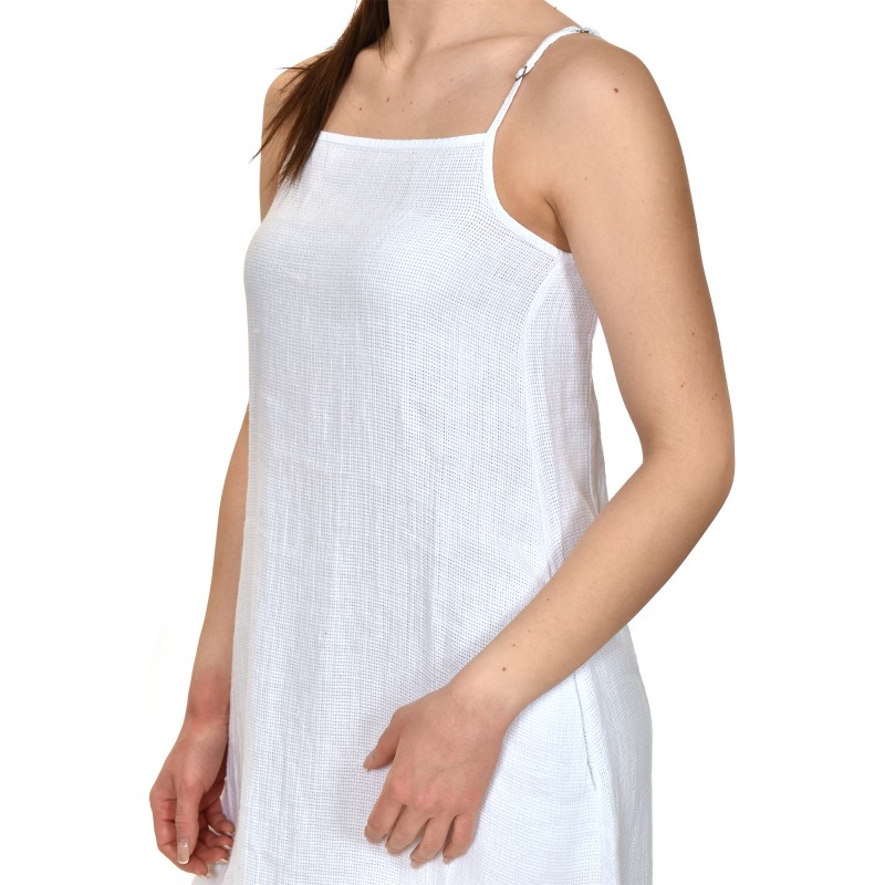 Lotus Eaters Sleeveless Dress In Distressed Frills-White