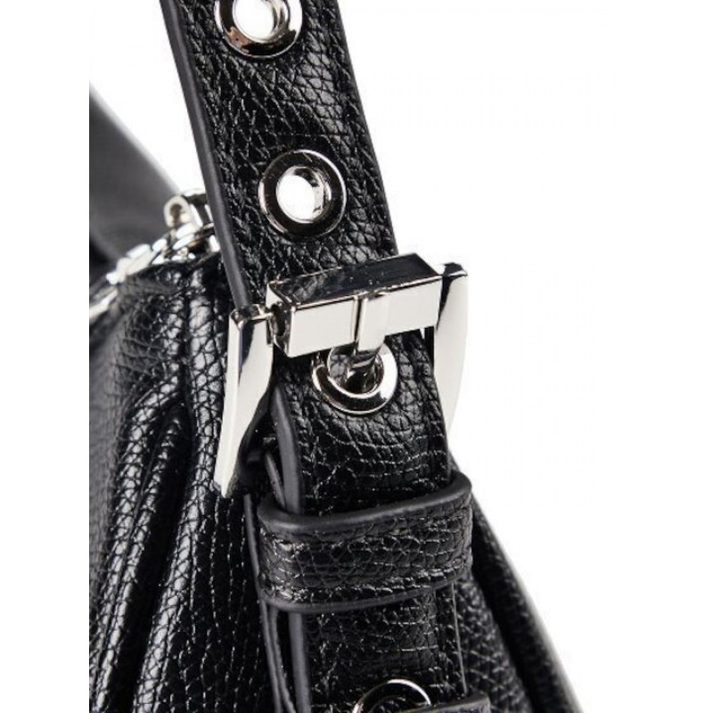 Replay Bag Shoulder With Logo-Black Replay Bag Shoulder With Logo-Black