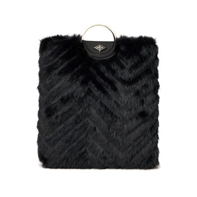 Replay Bag Foldable Faux Fur-Black