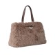 Replay Bag Faux Fur With Logo-Dark Beige