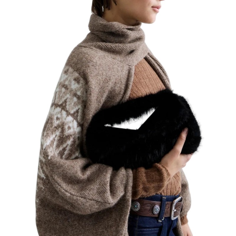 Replay Bag Crossbody Faux Fur-Black Replay Bag Crossbody Faux Fur-Black