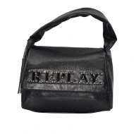 Replay Bag Padded Handle Metallic Logo-Black
