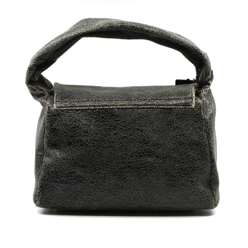 Replay Bag Padded Handle Metallic Logo-Black Cracked Replay Bag Padded Handle Metallic Logo-Black Cracked