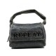 Replay Bag Padded Handle Metallic Logo-Black Cracked Replay Bag Padded Handle Metallic Logo-Black Cracked