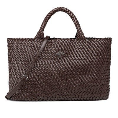 Replay Bag Shopping Braided Logo Print-Brown