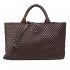 Replay Bag Shopping Braided Logo Print-Brown