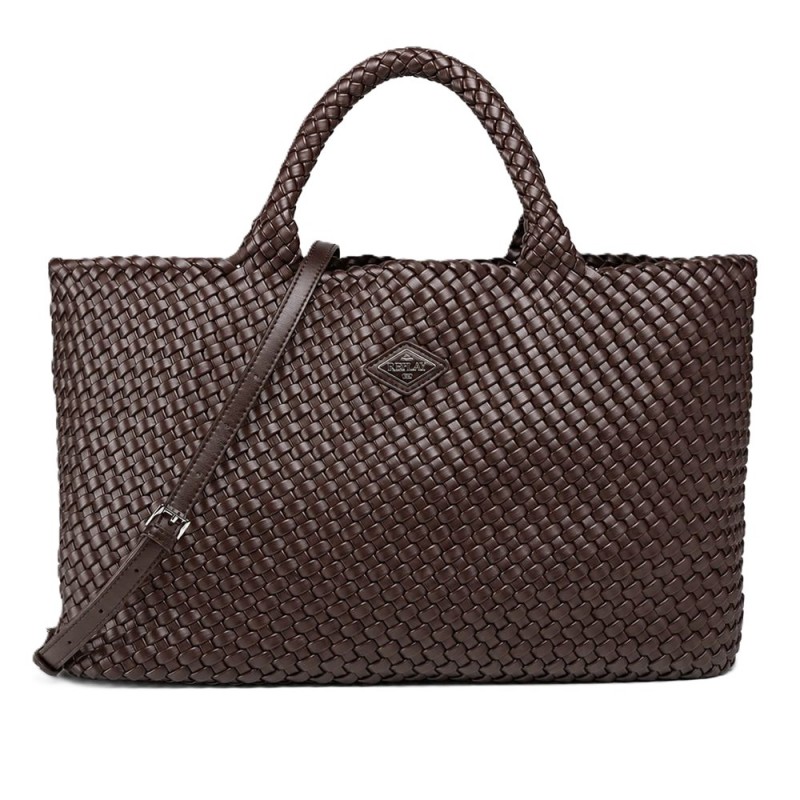 Replay Bag Shopping Braided Logo Print-Brown Replay Bag Shopping Braided Logo Print-Brown