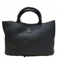 Replay Bag Shopping Braided Logo Print-Black