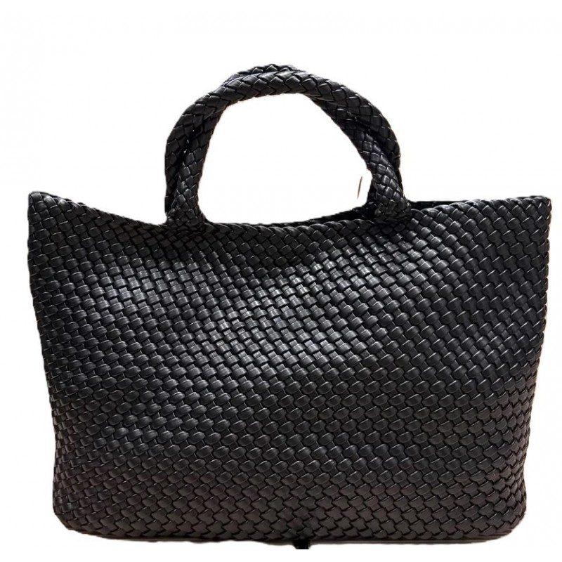 Replay Bag Shopping Braided Logo Print-Black Replay Bag Shopping Braided Logo Print-Black