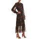 We_Are Dress Long Scarf Collar With Roses Pattern All Over-Roses We_Are Dress Long Scarf Collar With Roses Pattern All Over-Roses